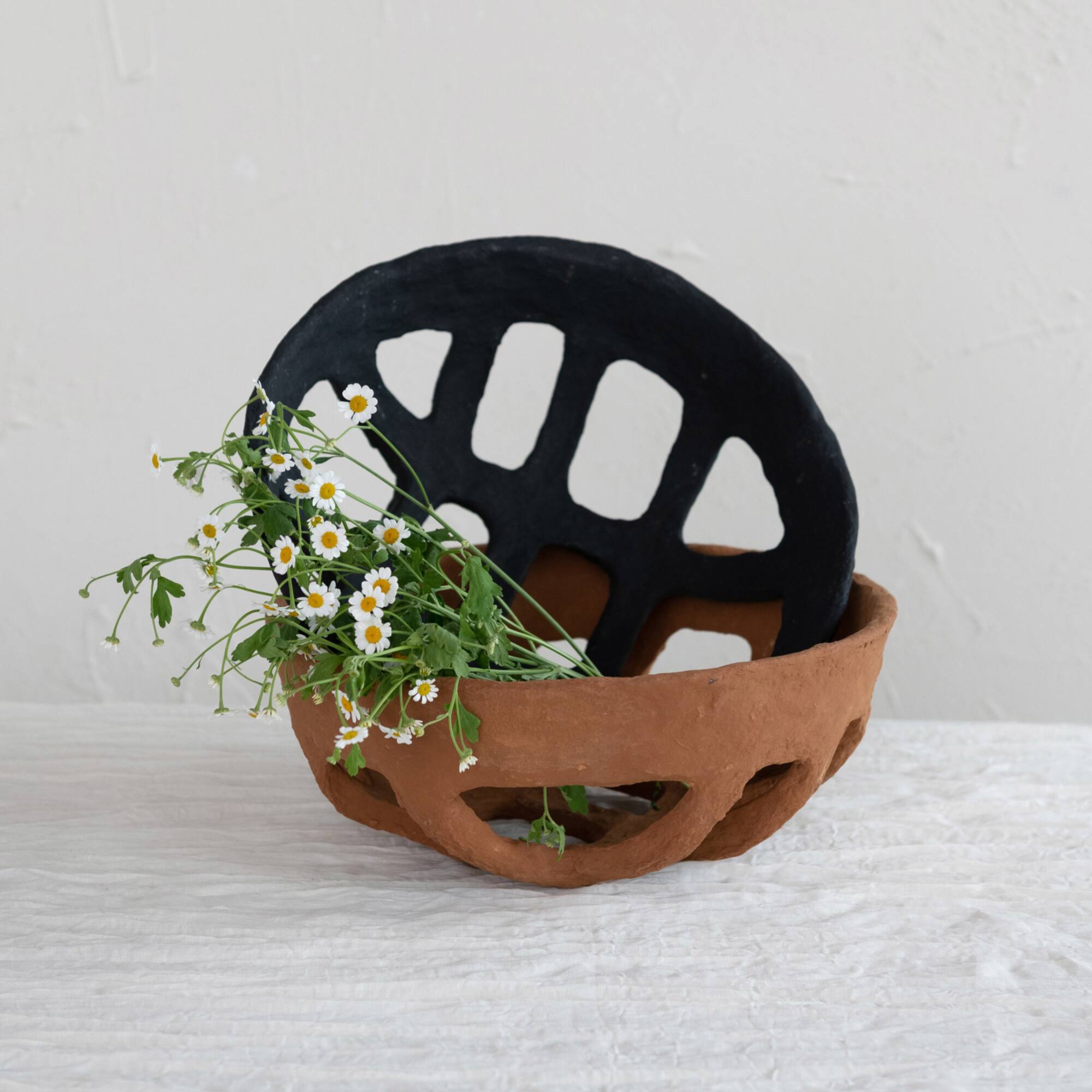 Hello Honey® 13" Rust Handmade Paper Mache Basket